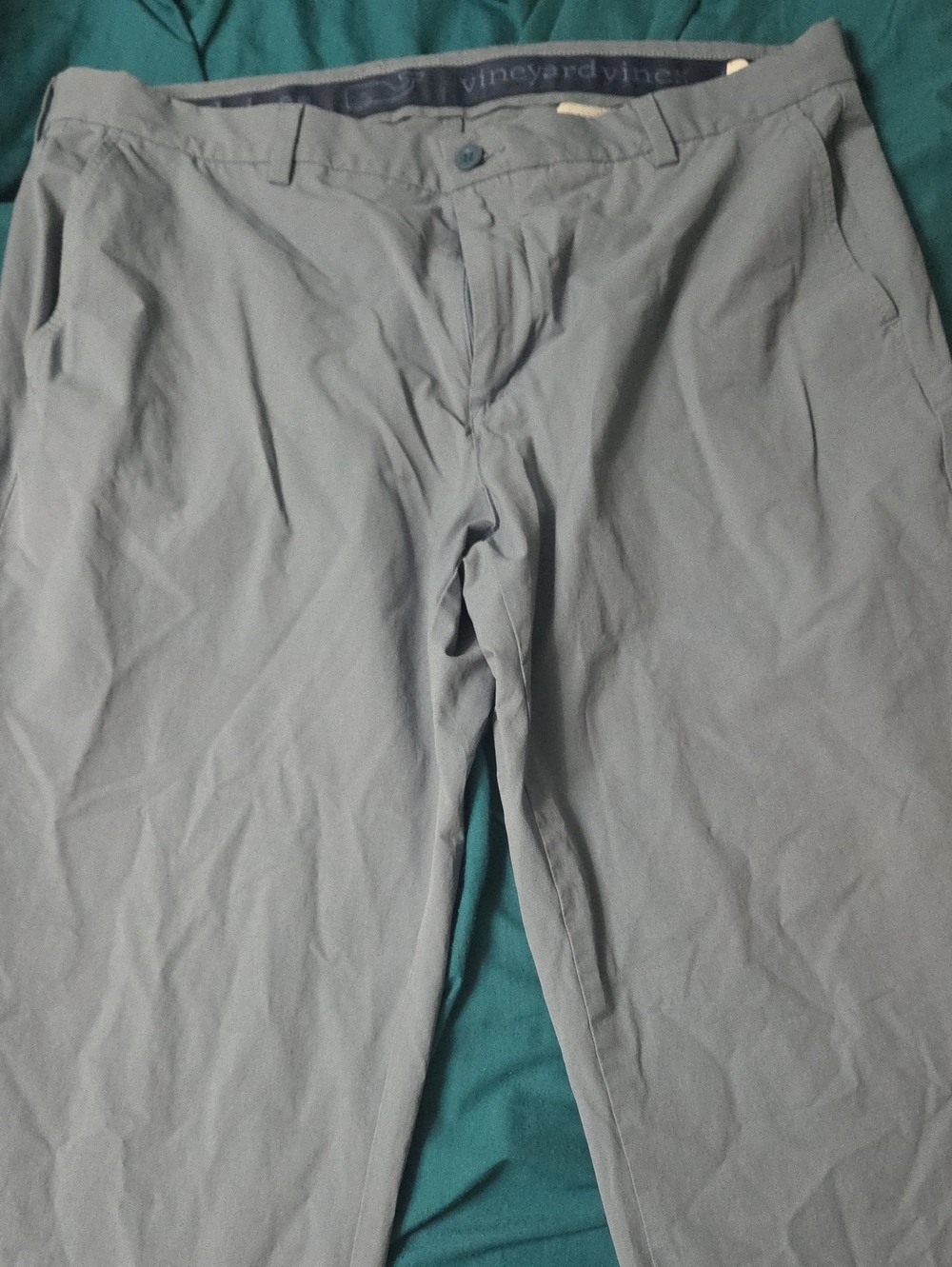 Vineyard Vines Men's Grey Blue Dress Pants - Classic Straight Fit Stretch 40x32
